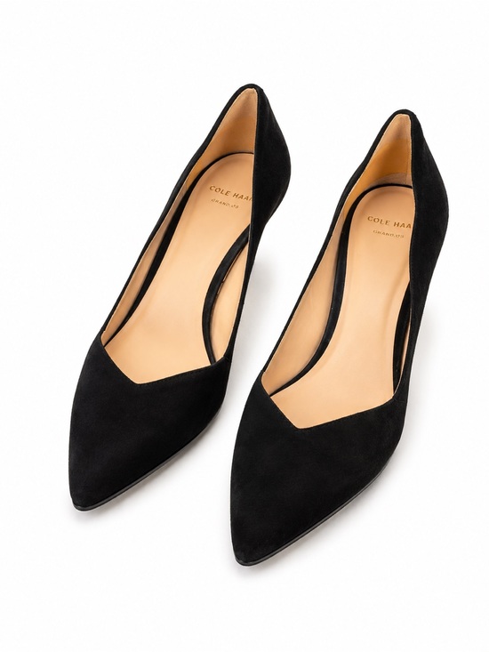 Cole Haan Shoes - Cole Haan Black Suede Pointed Pump with V-Cut